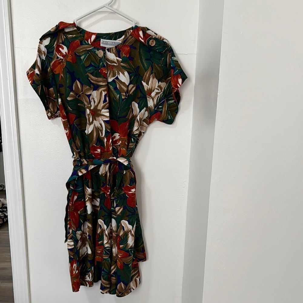 Vintage Jessica Horward Floral Green Romper
